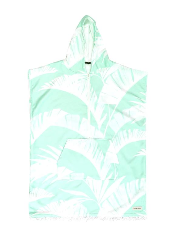 Ladies Poncho Towel - Zip front Mint