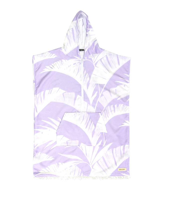 Ladies Poncho Towel - Zip front Violet