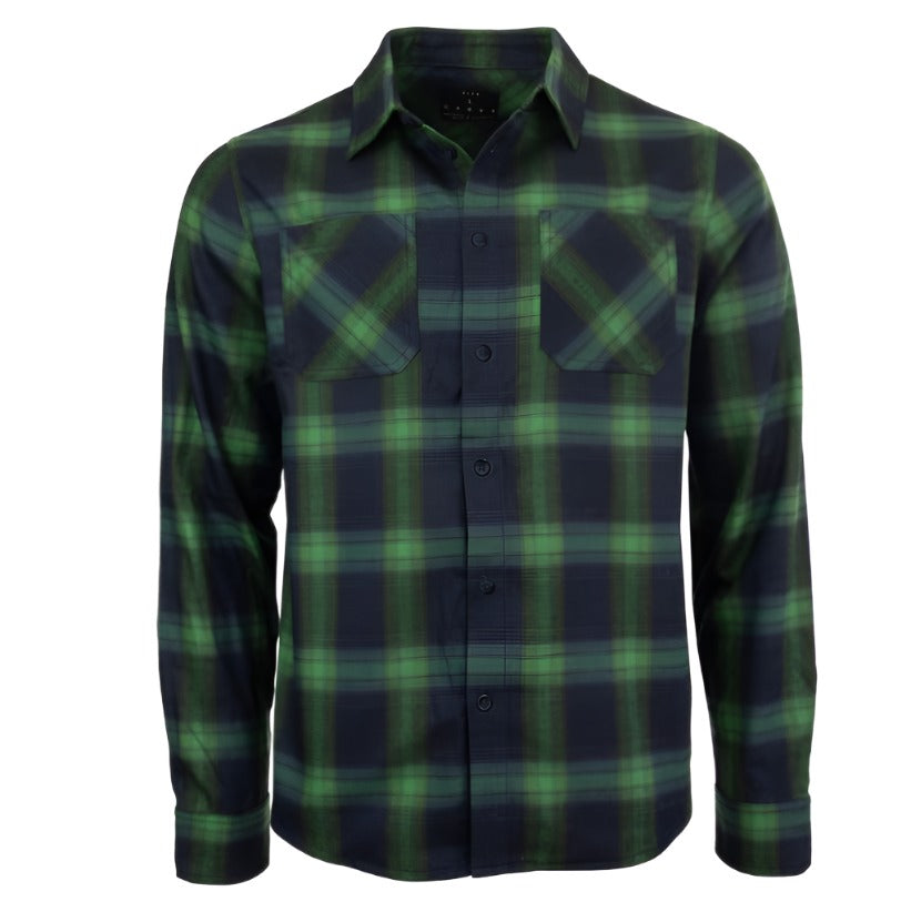 Mens Cotton blend check long sleeve shirt