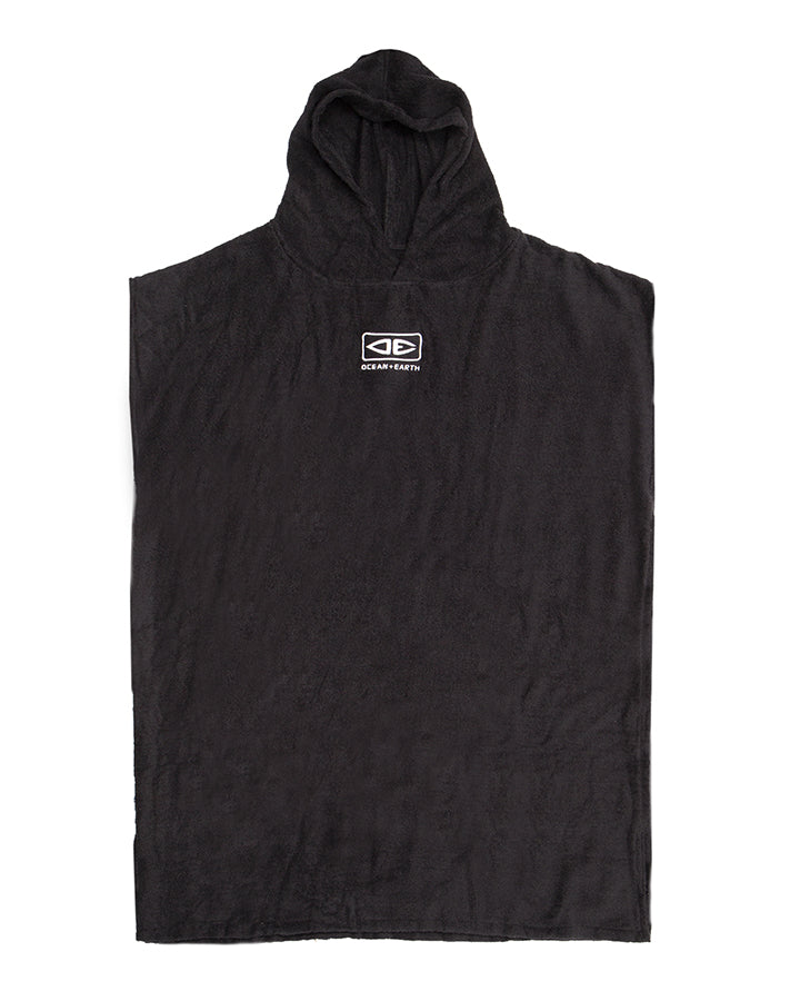 Mens Lightweight Hooded Poncho Black