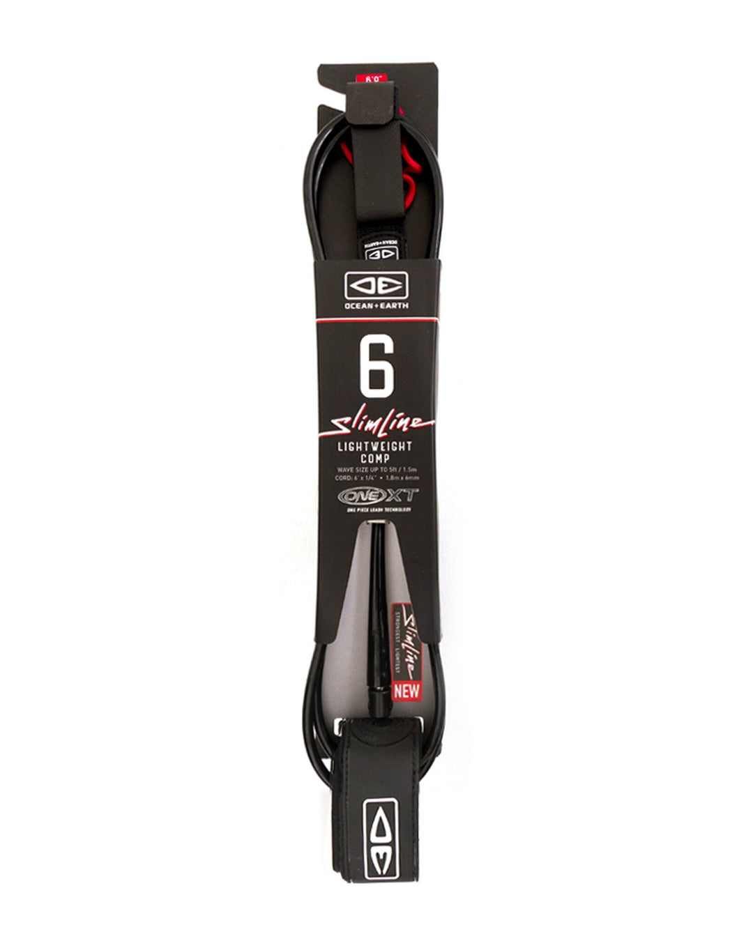 Slimline Lightweight Comp One-XT Leash - 6'6ft - Ocean & Earth WA