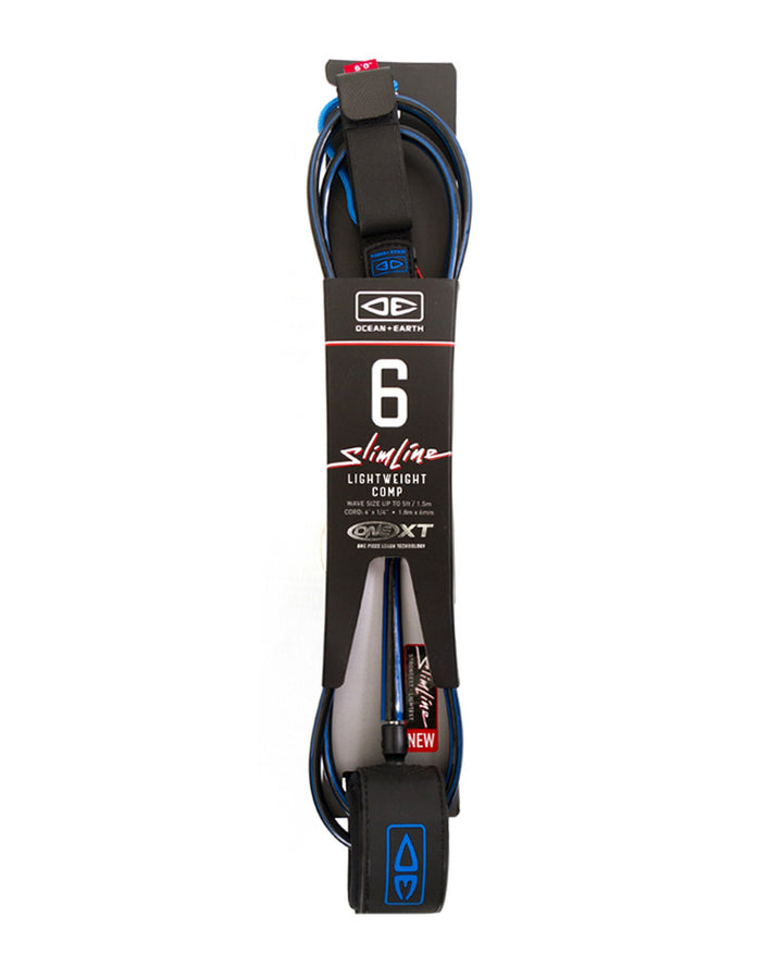 Slimline Lightweight Comp One-XT Leash - 6'6ft - Ocean & Earth WA