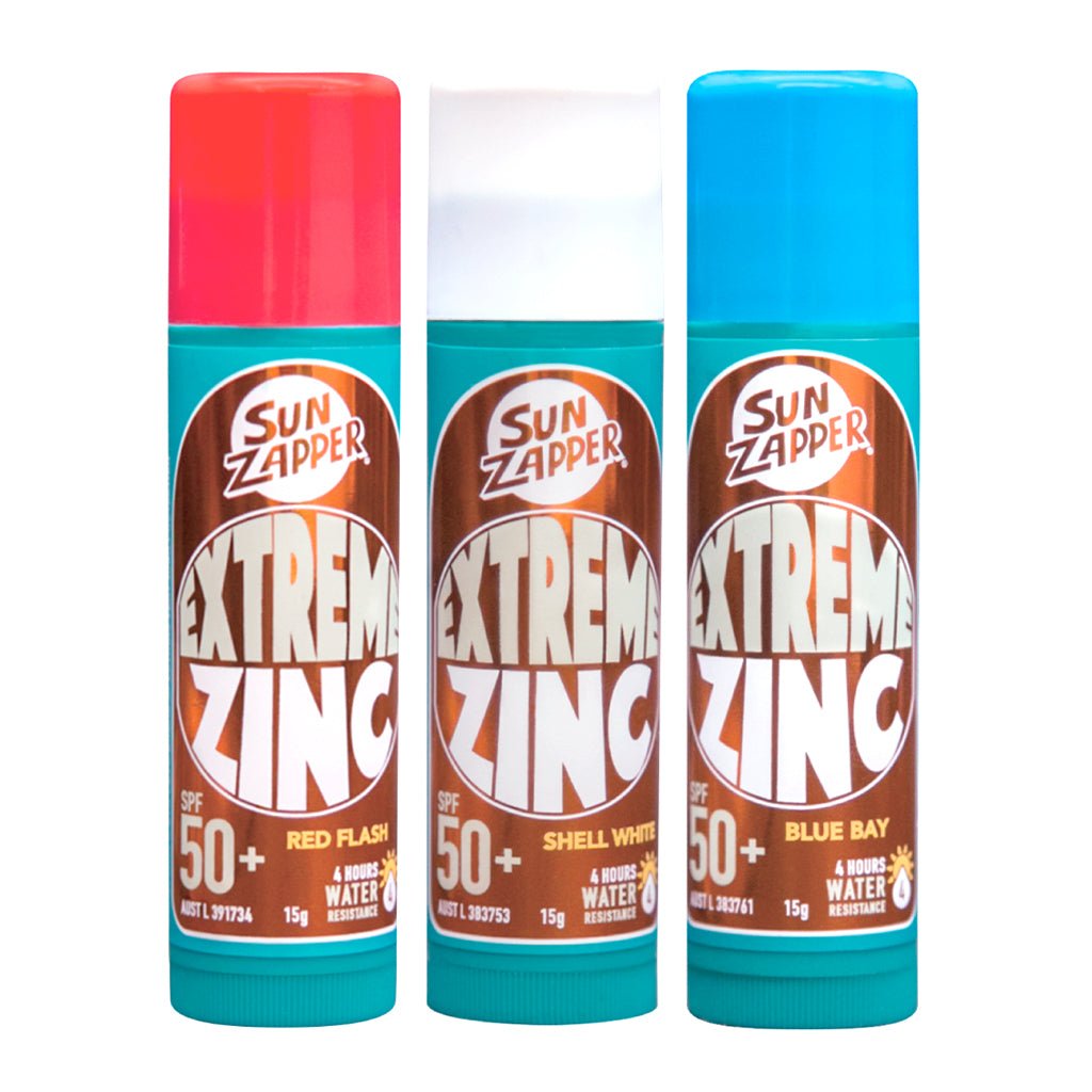 Sun Zapper Extreme Red, White & blue Zinc sticks SPF 50+