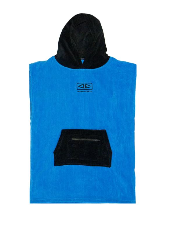 Youth Hooded Poncho Towel - Blue