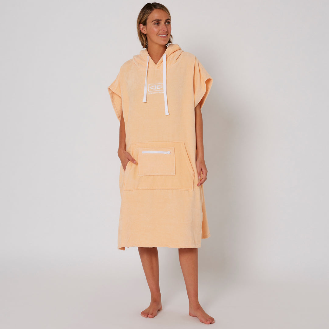 Ladies Hooded Poncho Towel - Peach