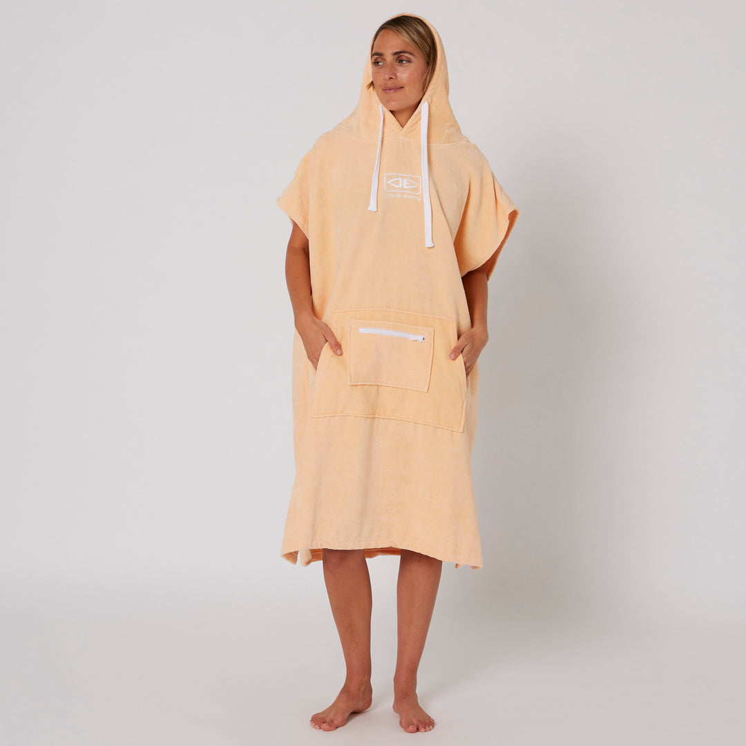 Ladies Hooded Poncho Towel - Peach