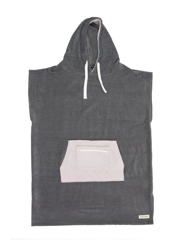 Ladies Hooded Poncho - Daydream Charcoal