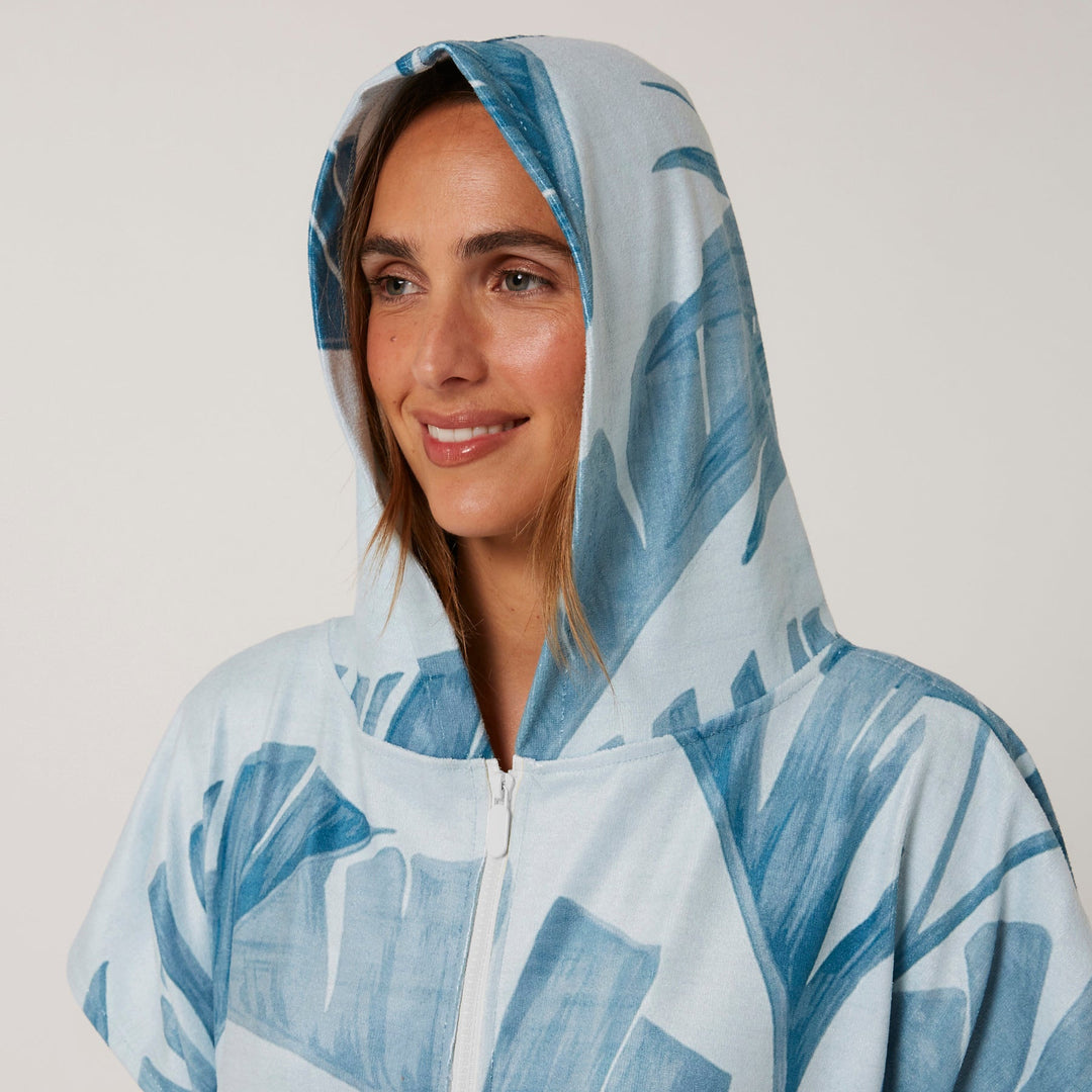 Palm Zip Hooded Poncho - 2 colours available