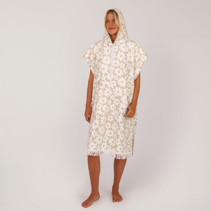 Ladies Daisy Zip Hooded Poncho