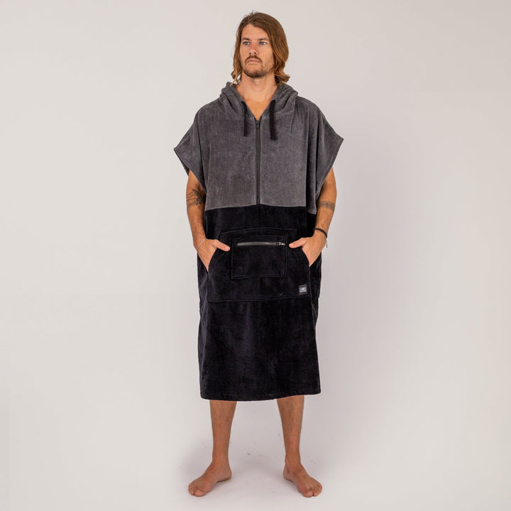 Mens Horizon Zip Neck Hooded Poncho