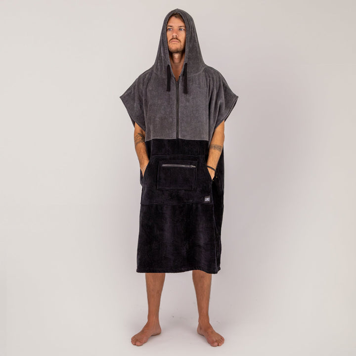 Mens Horizon Zip Neck Hooded Poncho