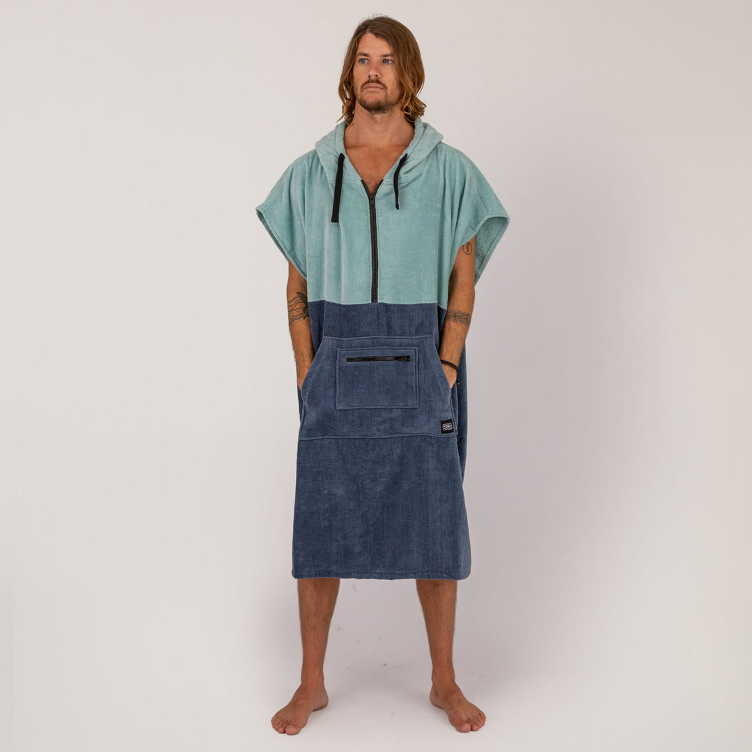 Mens Horizon Zip Neck Hooded Poncho