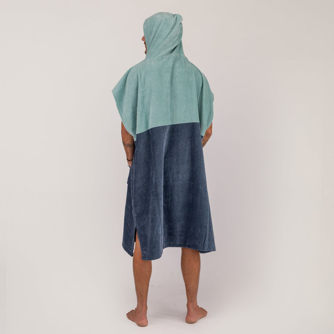 Mens Horizon Zip Neck Hooded Poncho