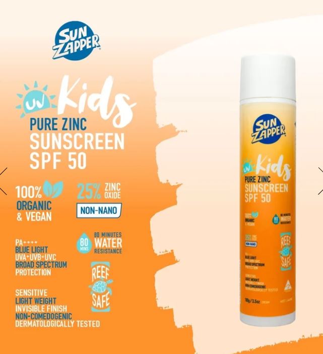 Sun Zapper kids Pure Zinc Sunscreen Cream SPF50