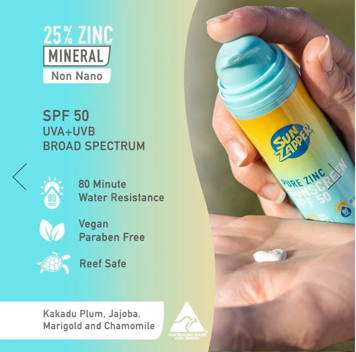 Sun Zapper Pure Zinc Air Pump Tube SPF 50 100g