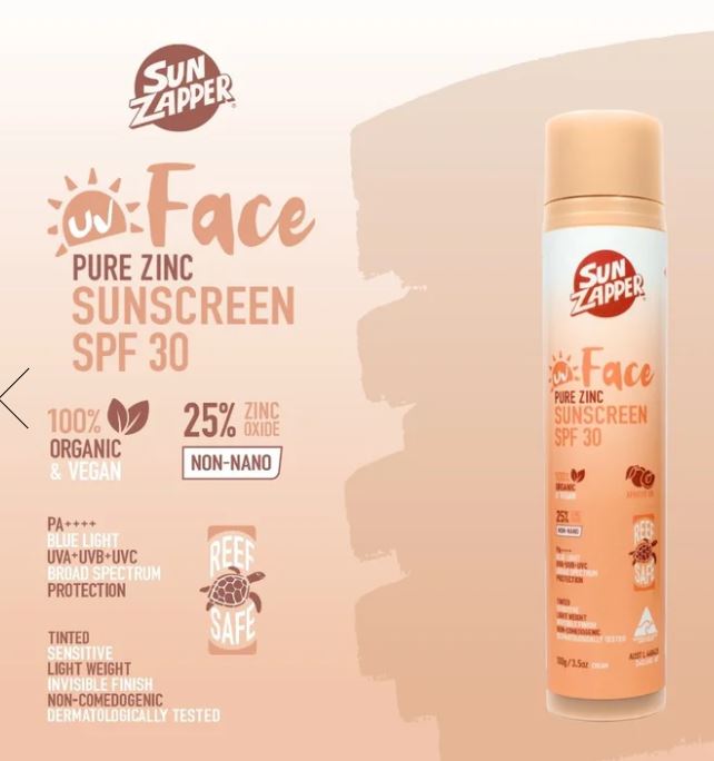 Sun Zapper Face Pure Zinc Sunscreen SPF30