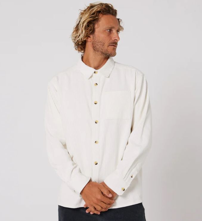 Mens Sands Cord Shirt - Off WHite