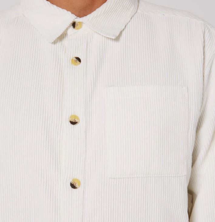 Mens Sands Cord Shirt - Off WHite