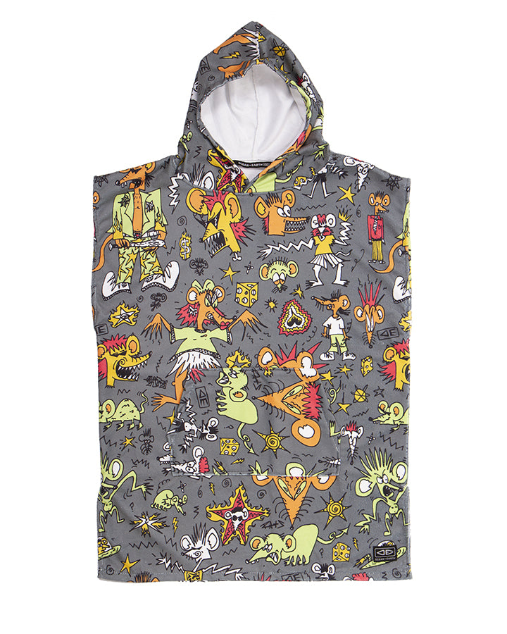Youth Hooded Poncho - Irvine print