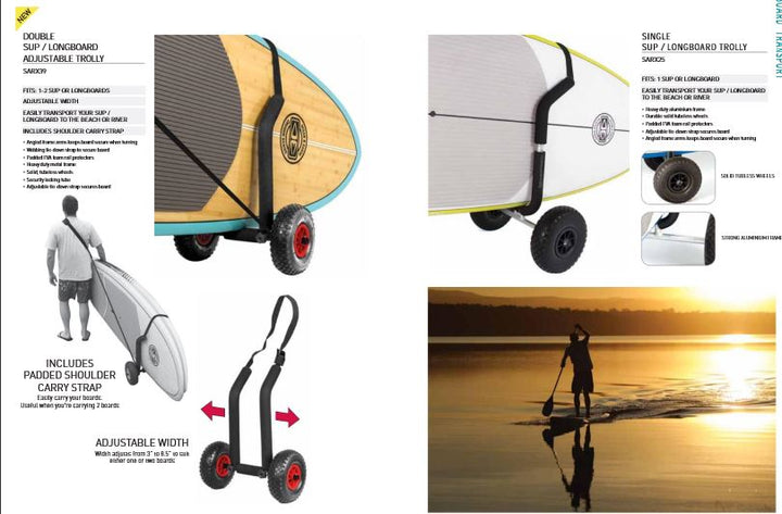 Double stand up paddle board trolley - Double SUP Trolley - Ocean & Earth WA